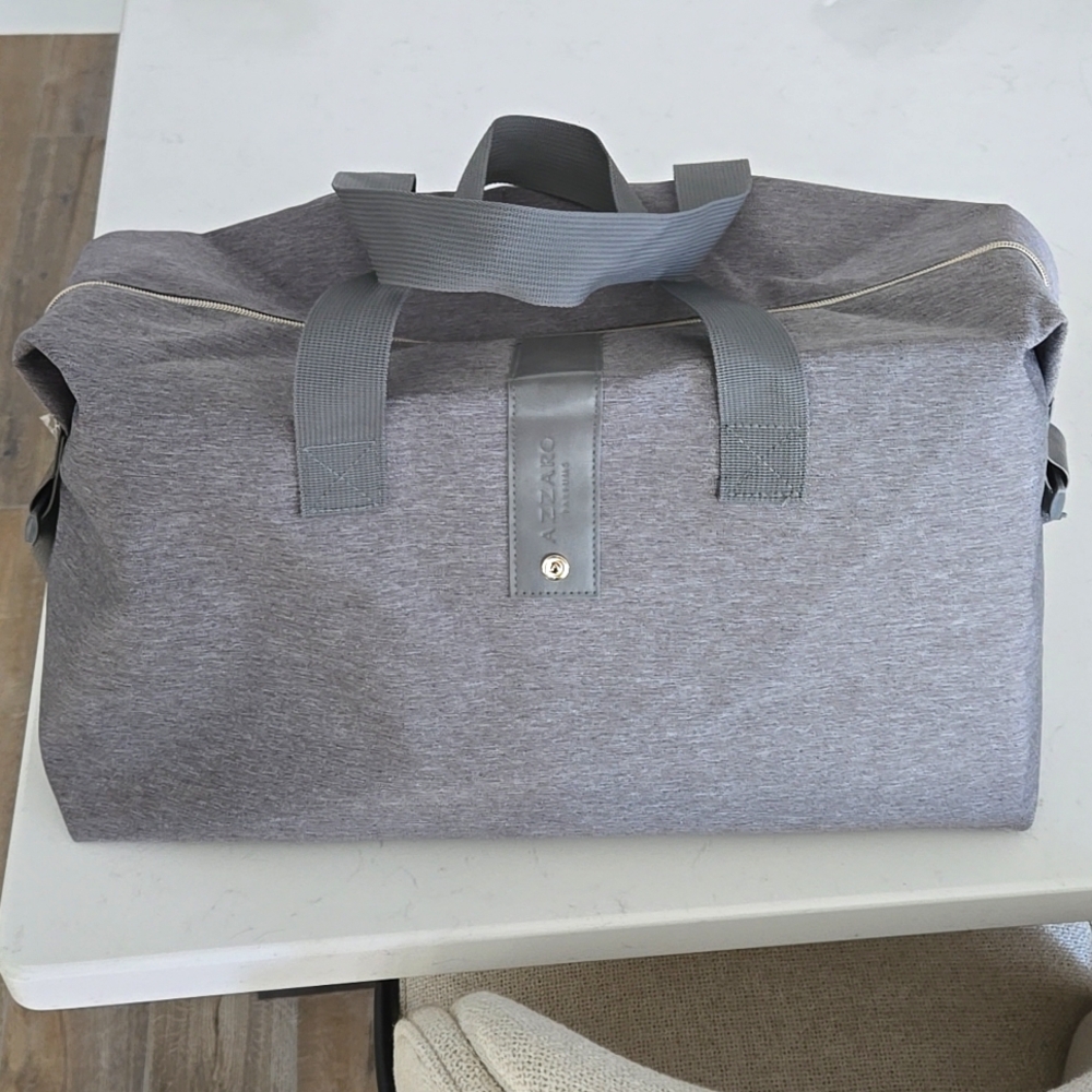 New never used Azzaro grey duffle Bag weekender travel bag New light grey travel